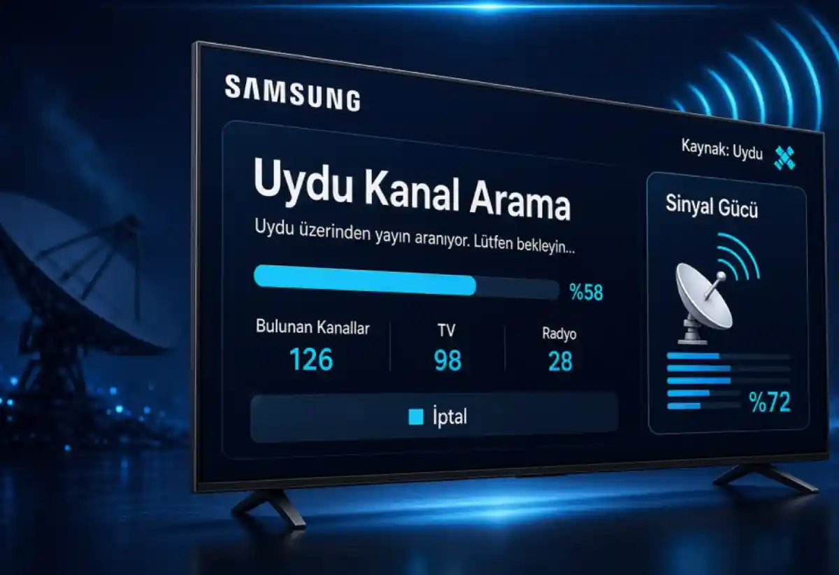 Samsung Smart TV Kanal Arama: Türksat 4A Uydu Kurulumu Samsung Smart TV uydu kurulumu