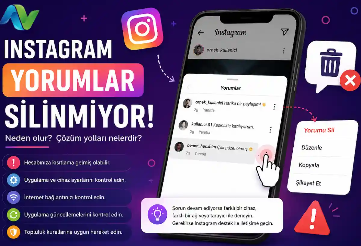 Instagram yorumlar silinmiyor