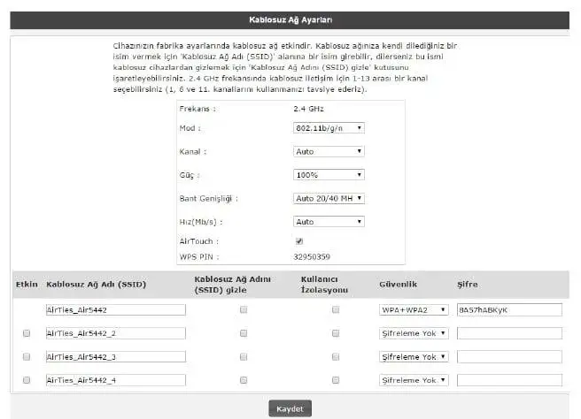 Airties kablosuz modem ayarları