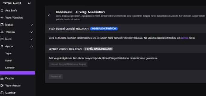 Twitch telif ücreti vergisi mülakati değerlendiriliyor