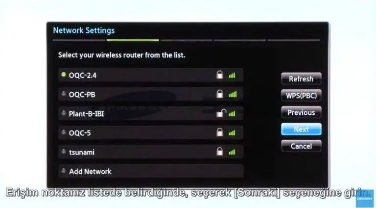 Samsung Smart TV Wi-Fi İnternet Ayarları