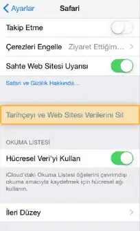 Safaride Girilen Siteler Nasıl Silinir Geçmişi Temizleme ön bellek nasıl silinir
