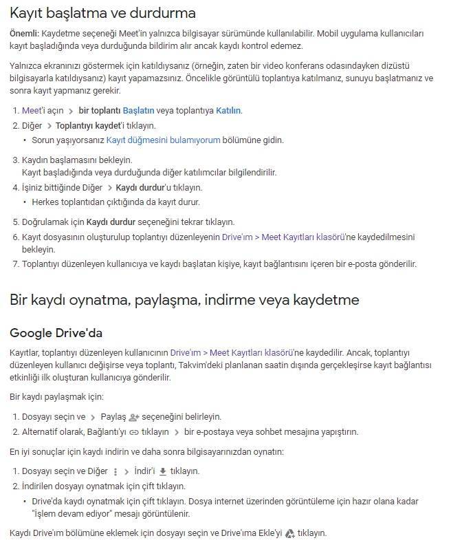 Google Meet toplantıyı izleme