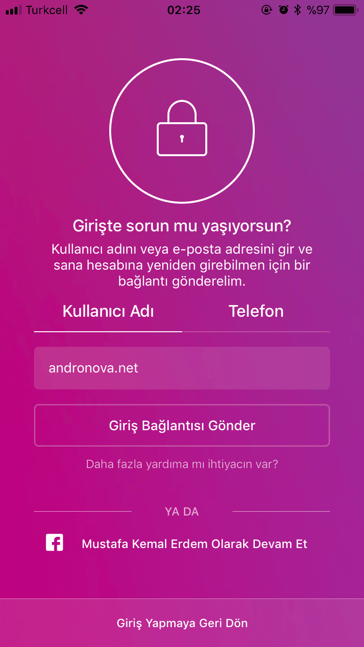 Instagram telefon numaram değişti giremiyorum çözümü