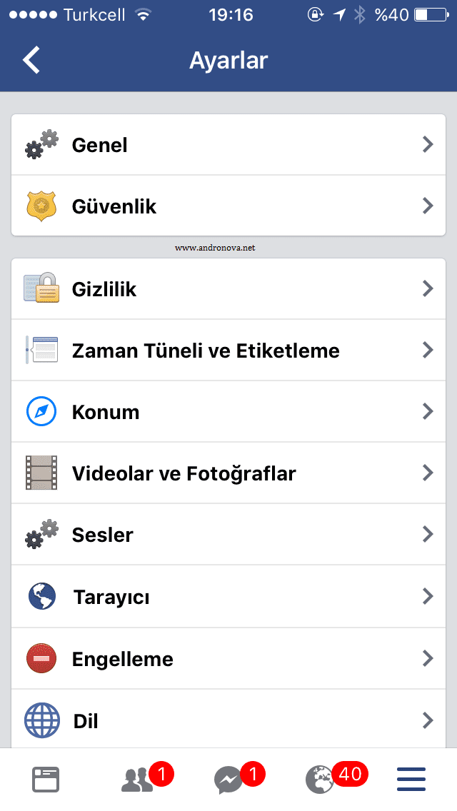 Facebook uygulamasına şifre koyma