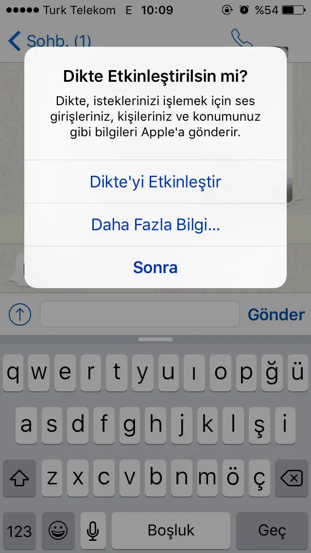 sesle mesaj yazma açma ayarları