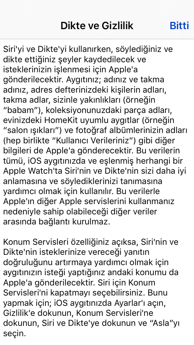 sesle mesaj yazma kapatma ayarları