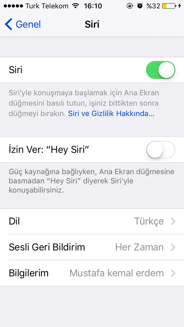 iphone telefonda sesle mesaj yazma