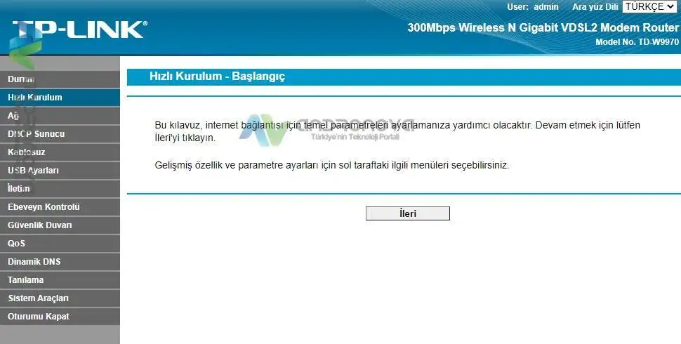 TP-Link W9970 Modem Kurulumu ve Kablosuz Ayarları TP Link W9970 V3 modem kurulumu Türk Telekom