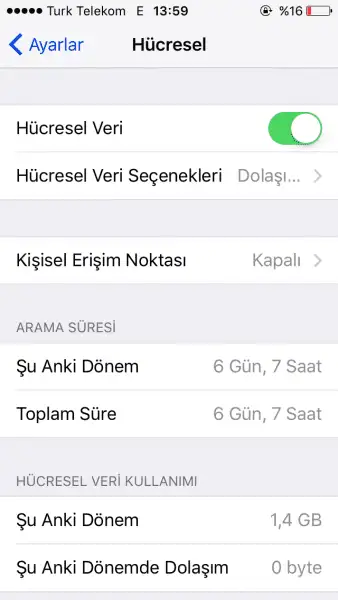 iPhone hücresel veri nasıl açılır? 