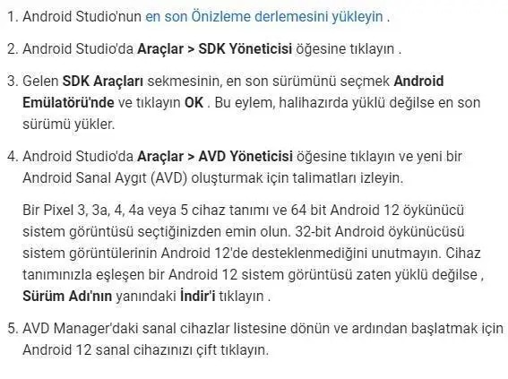 Android 12 İndirme ve Yükleme İçin talimatlar Android 12 indirme ve yükleme için talimatlar
