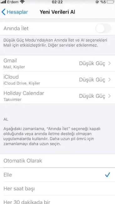 iPhone E-posta Uygulamasını Açmadan Mail Gelmiyor iphone e-posta bildirimi