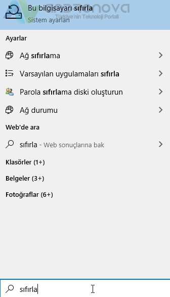 Windows 11 formatlama yerine sıfırlama