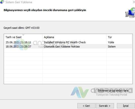 Windows 11 sistem geri nasıl yüklenir