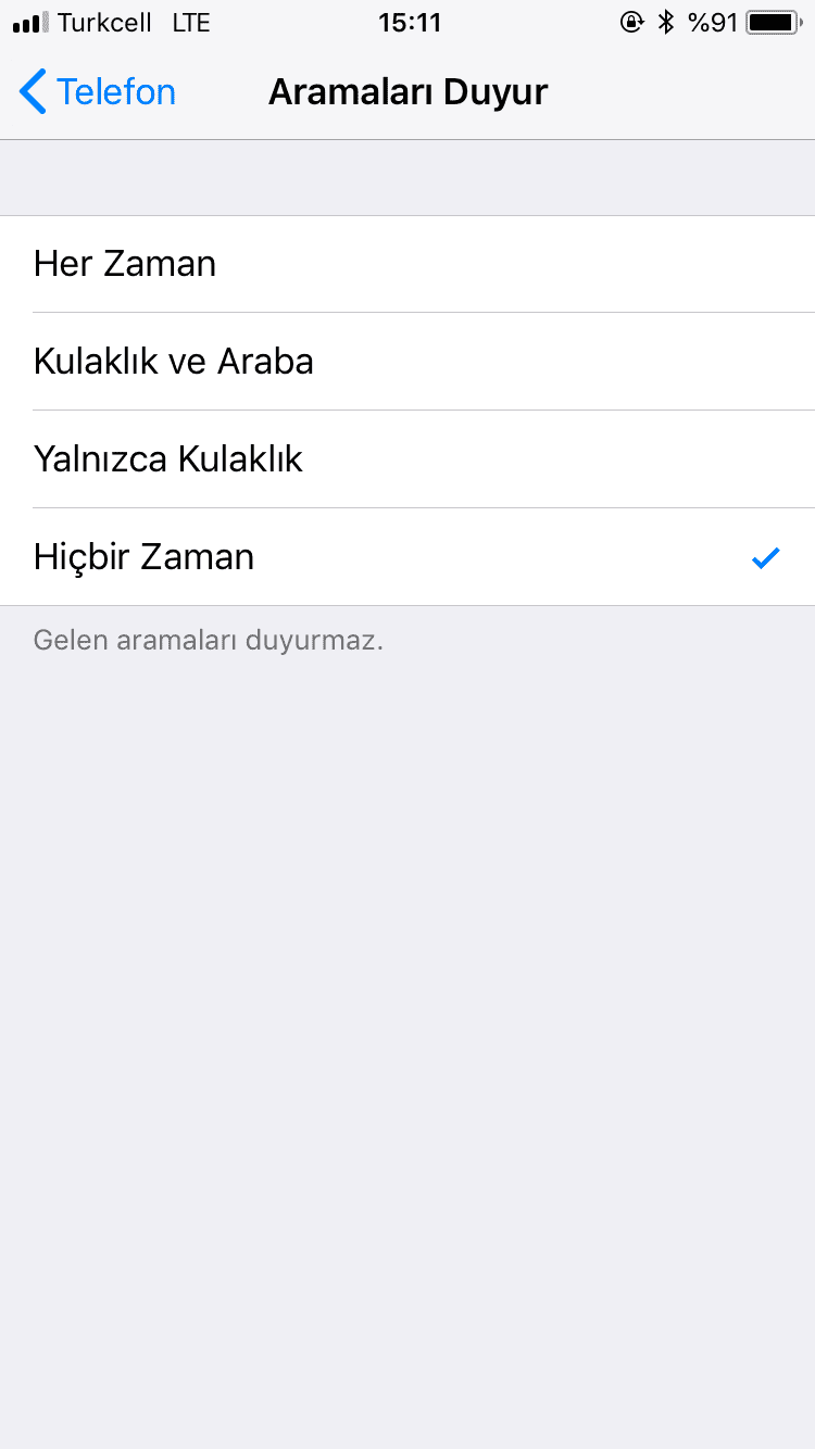 Arayan kişinin ismini söyleme iphone 7