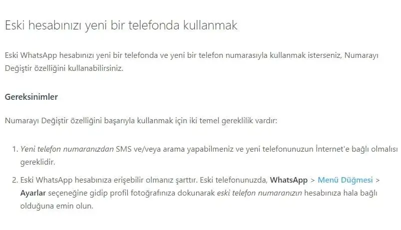 WhatsApp Eski Numaradaki Yedeği Yeni Numaraya Aktarma WhatsApp eski numaradaki yedeği yeni numaraya aktarma
