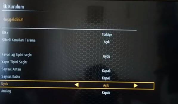 Vestel Smart TV ilk kurulum