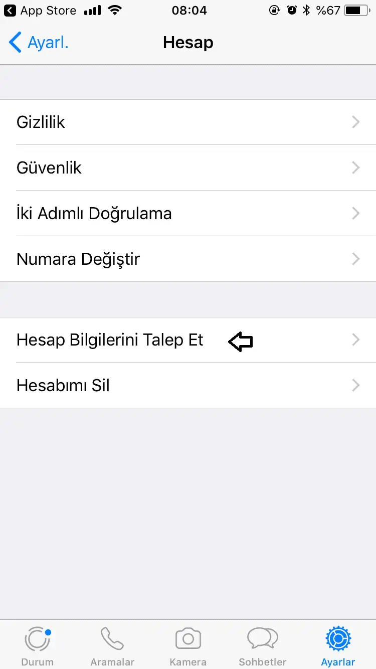 hesap bilgilerini talep et ne demek