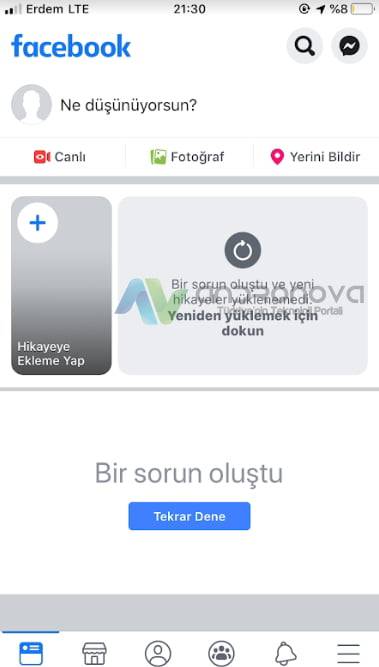 Facebook bir sorun oluştu ne demek