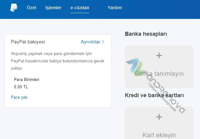 paypal banka hesap ekleme 