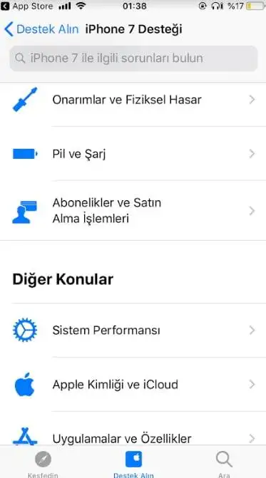 Apple iletişim için Apple Destek Uygulaması iphone onarım uygulaması