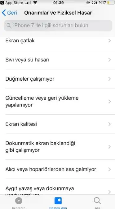 Apple iletişim için Apple Destek Uygulaması iphone arıza servis uygulaması