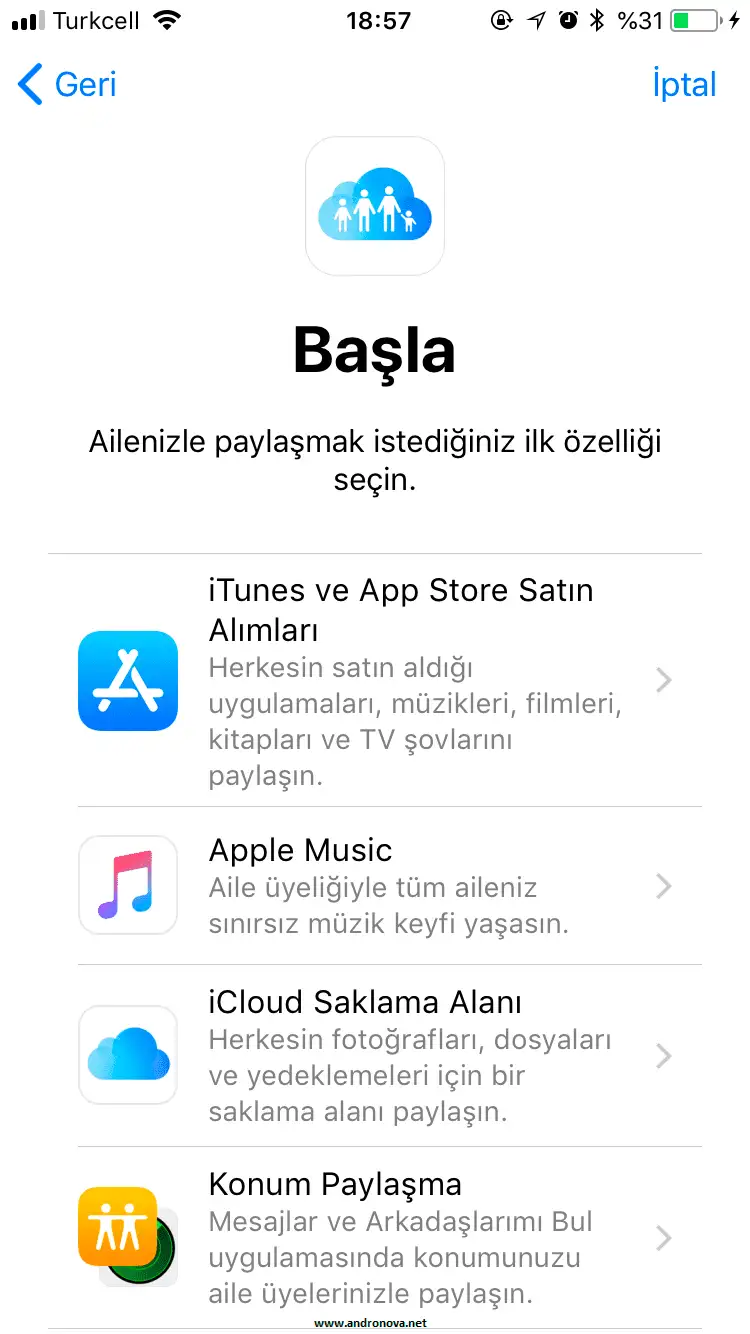 iCloud Aile Paylaşımı Açma Nasıl Yapılır iPhone paylaşıma nasıl açılır?