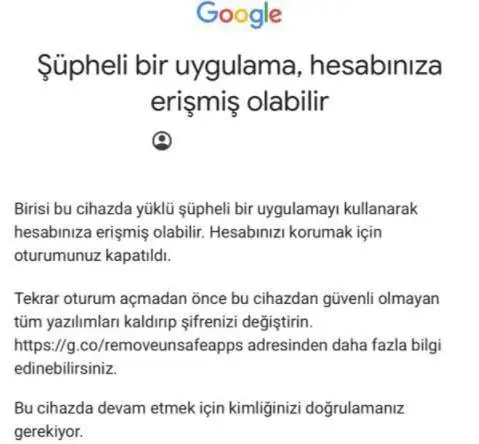 Google Şüpheli Bir Uygulama Hesabınıza Erişmiş Olabilir Google şüpheli bir uygulama hesabınıza erişmiş olabilir