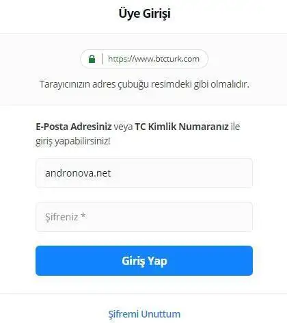 BtcTurk şifremi unuttum sıfırlama e-posta gelmiyor