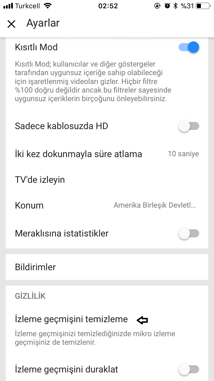 Youtube görüntü var ses yok iPhone