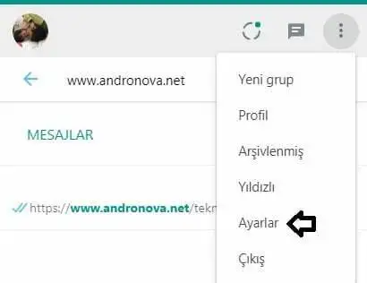 WhatsApp Web bildirimleri kapatma