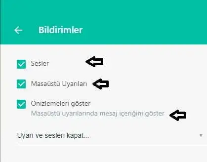 WhatsApp Web sessize alma