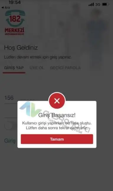 182 MHRS Uygulaması Giriş Başarısız Hatası