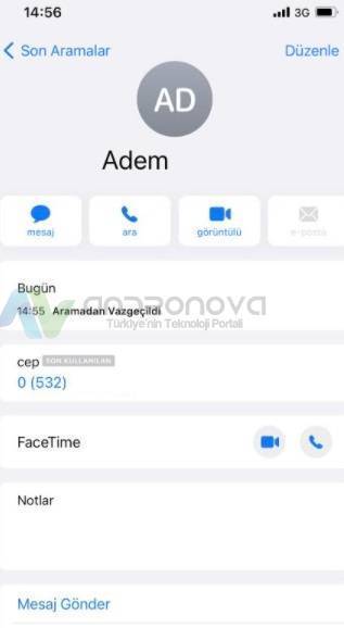 iPhone telefonda aramadan vazgeçildi