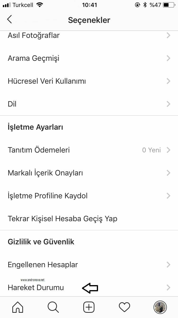 Instagram yeşil nokta çevrimiçi kapatma