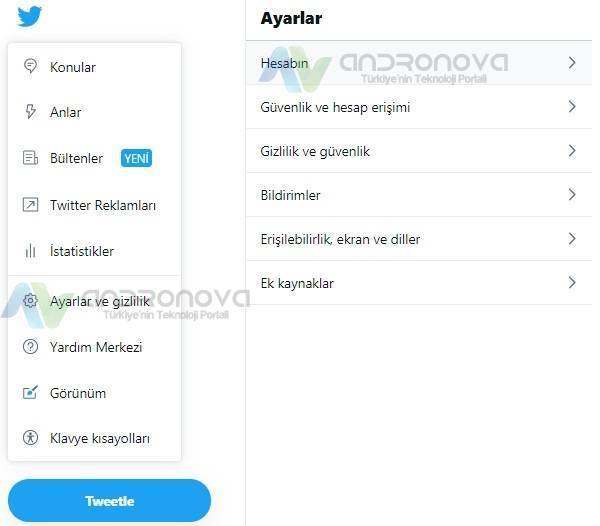 twitter silinen tweetleri görme