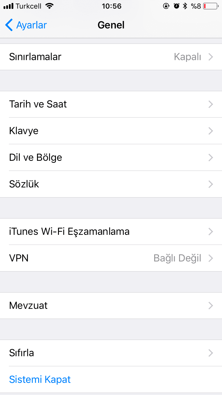 iPhone 8 ekran videosu çekme