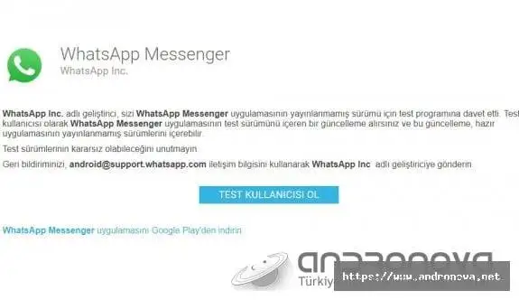 WhatsApp Test Programına Kayıt Olma ve Çıkma