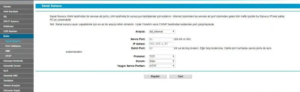 TP-Link TD W9970 Modemde Port Açma Nasıl Yapılır modem port açma