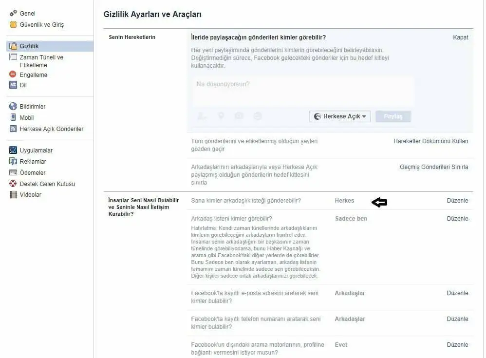 Facebook Arkadaşlık İsteklerini Engelleme Facebook arkadaşlık isteklerini engelleme