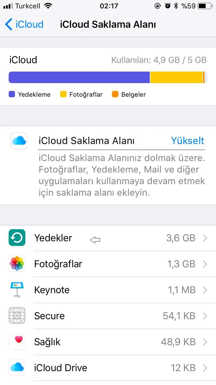 iCloud Yedeği Yeni iPhone Aktarma ve Silme iCloud yedek silme iPhone 6