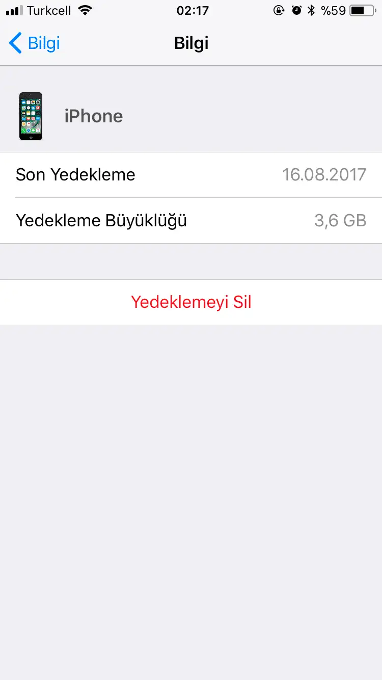 iCloud Yedeği Yeni iPhone Aktarma ve Silme iCloud yedek silme iPhone 8