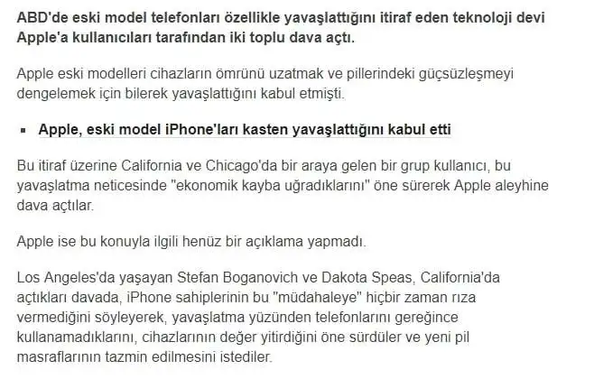 Apple' dan iPhone Yavaşlama Sorunu Özrü! iPhone yavaşlama sorunu
