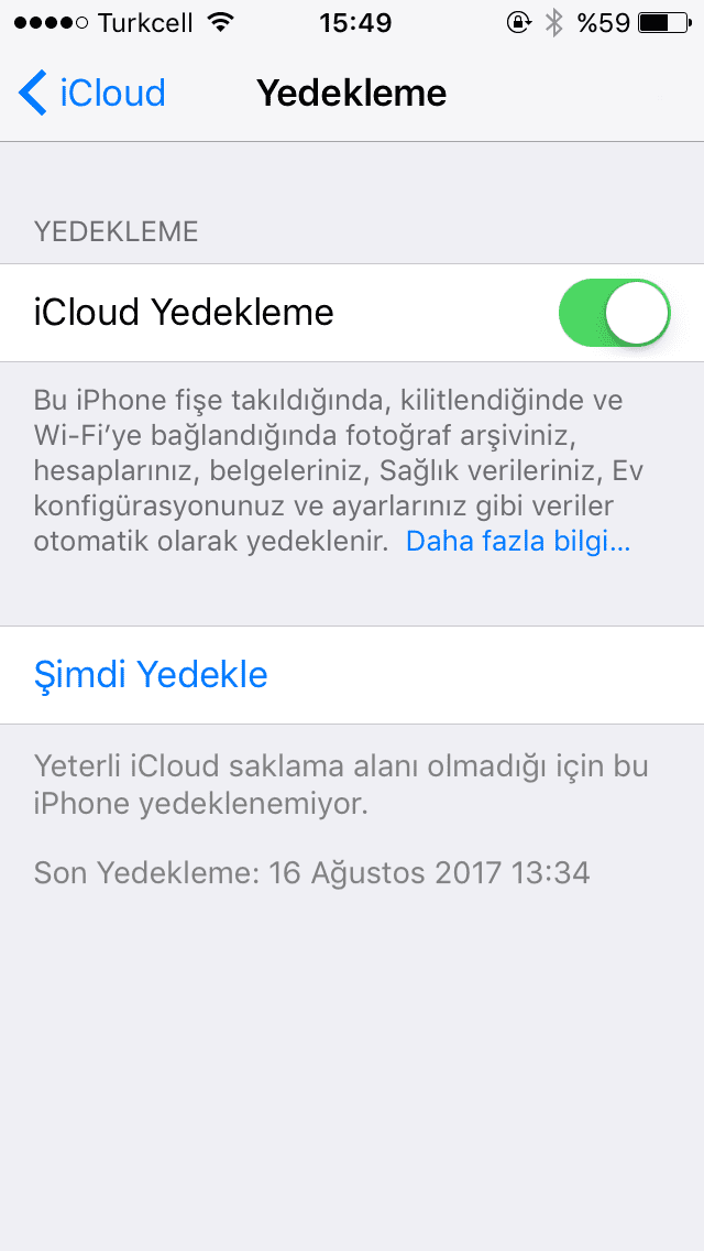 iCloud ile alınan yedek kaç ay veya gün saklanır