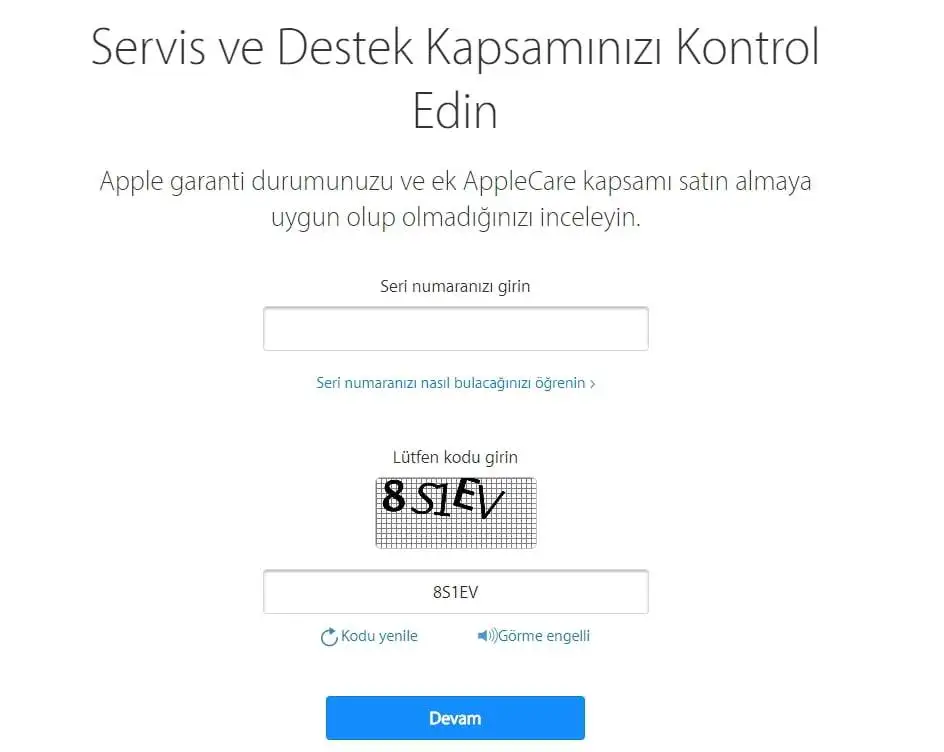 Yurtdışı iPhone garanti sorgulama