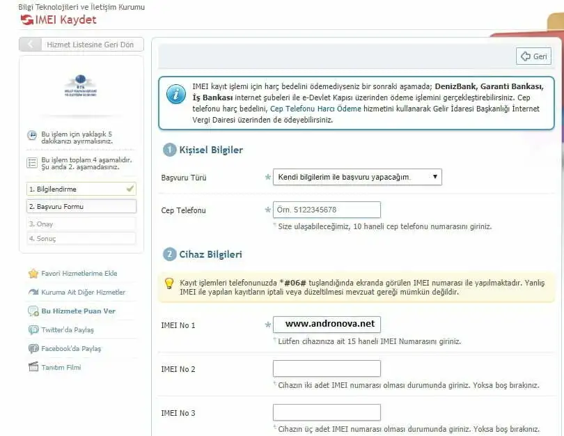 Yurtdışından Getirilen Telefonda IMEI Kaydını E-Devlet’ten Yapma yurtdışı cihaz kaydı