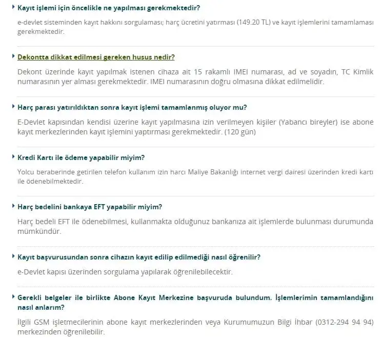 Yurtdışından Getirilen Telefonda IMEI Kaydını E-Devlet’ten Yapma Yurtdışı cihaz kayıtlarında sık sorulan sorulara cevap