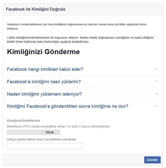 Facebook' a kimlik göndermeli miyim