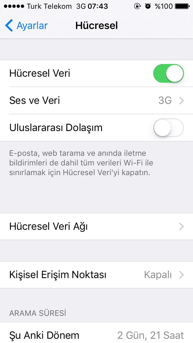 iPhone internet paylaşımı kendi kendine kapanıyor