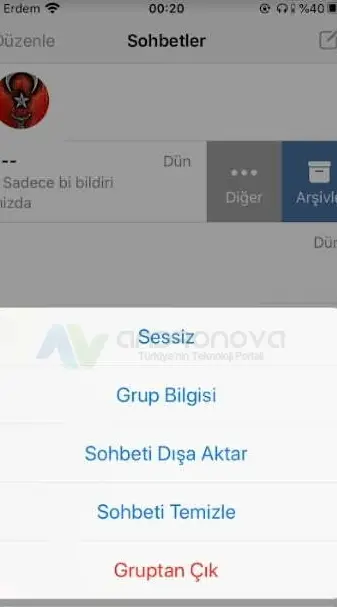 WhatsApp gruptan cikmadan 2